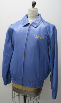 Leather Mens Blue Crown Jacket Leather Mens Blue Crown Jacket