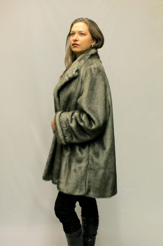 Faux Fur Silver Mink 3/4 Jacket Faux Fur Silver Mink 3/4 Jacket