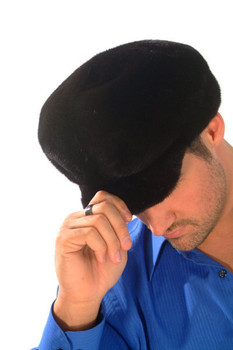 Black Glama Mink Small Brim Hat Black Glama Mink Small Brim Hat