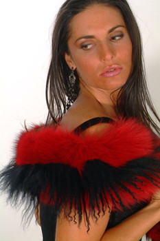 Red Curly Fox Fur Design Tails Boa Red Curly Fox Fur Design Tails Boa