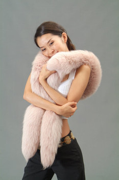 Beige Fox Tail Fur Scarf Beige Fox Tail Fur Scarf