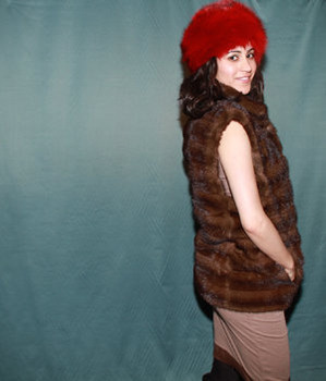 Brown Mink Fur Vest Full Skin Brown Mink Fur Vest Full Skin