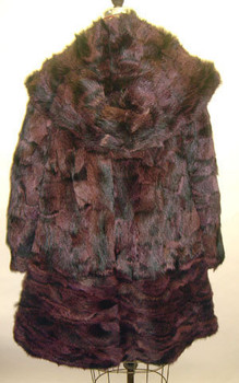 Burgundy Fox with Hood and Large Collar Burgundy Fox with Hood and Large Collar