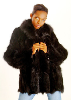 Black Fox Fur Design Jacket Black Fox Fur Design Jacket