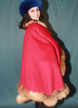 Red Cape with Fox Fur Trim 2 Red Cape with Fox Fur Trim 2