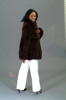 Brown Fox Fur Bomber Jacket Brown Fox Fur Bomber Jacket