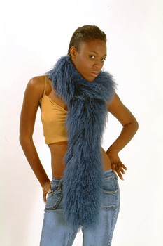 Blue Lamb Fur Scarf Blue Lamb Fur Scarf