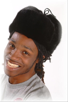 Black Mink Fur Trooper Hat Black Mink Fur Trooper Hat
