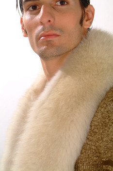 Blue Fox Fur Men's Design Sectional Scarf Blue Fox Fur Men's Design Sectional Scarf