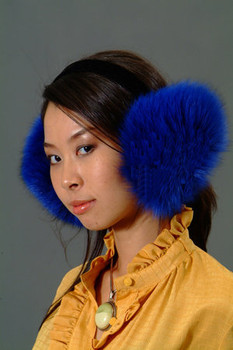 Blue Fox Fur Earmuffs Blue Fox Fur Earmuffs