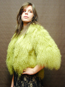 Green Curly Lamb Bolero Jacket Green Curly Lamb Bolero Jacket