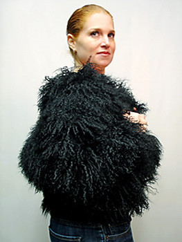 Black Curly Lamb Bolero Jacket Women's Black Curly Lamb Bolero Jacket Women's