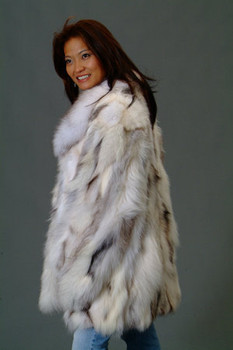 Natural Blue Fox Fur 3/4 Jacket Natural Blue Fox Fur 3/4 Jacket