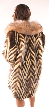 Mink Fur Jacket with Full Skin Fox Collar Mink Fur Jacket with Full Skin Fox Collar