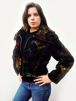 Sheared Fox Fur Print Woman's Jacket Sheared Fox Fur Print Woman's Jacket