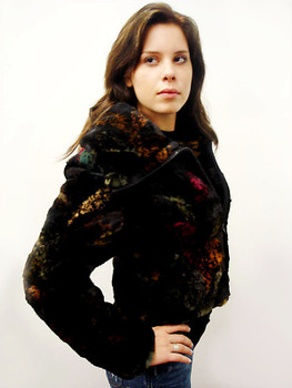 Sheared Fox Fur Print Woman's Jacket Sheared Fox Fur Print Woman's Jacket