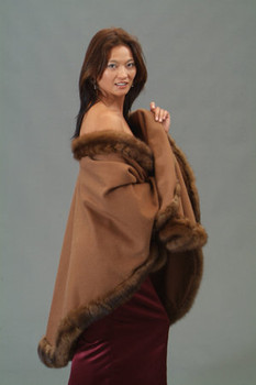 Buy Brown Cape with Sable Fur Trim Buy Brown Cape with Sable Fur Trim