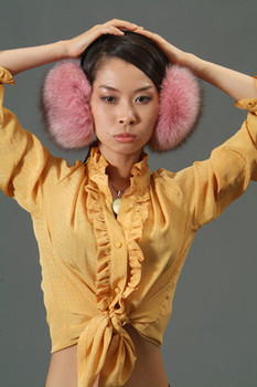Pink Fox Fur Earmuffs Pink Fox Fur Earmuffs