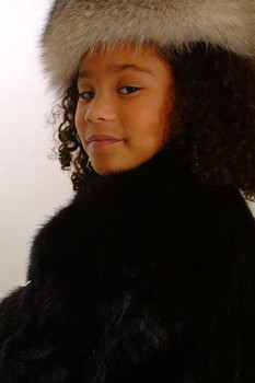 Kids Fox Fur Headwrap Indigo Kids Fox Fur Headwrap Indigo