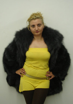 Gray Fox Fur Double Hood With Flair Bottom Gray Fox Fur Double Hood With Flair Bottom