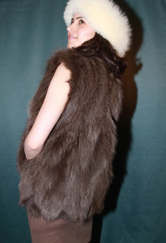 BROWN FOX FUR VEST BROWN FOX FUR VEST