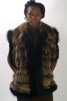 Black Raccoon Faux Fur Vest Trim Black Raccoon Faux Fur Vest Trim