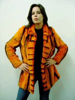 Orange Mink Fur Design Full Skin Jacket Orange Mink Fur Design Full Skin Jacket