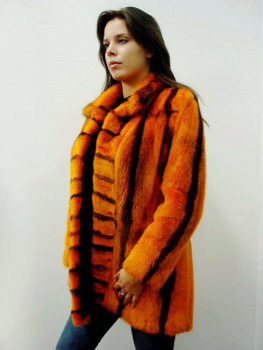 Orange Mink Fur Design Full Skin Jacket Orange Mink Fur Design Full Skin Jacket