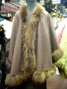 Dyed Raccoon Fur Cape Dyed Raccoon Fur Cape