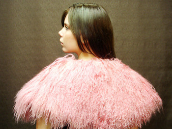 Pink Curly Lamb Shawl Woman's Pink Curly Lamb Shawl Woman's