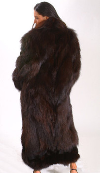 Dark Brown Designer Fox w/ Brown Shawl Collar Dark Brown Designer Fox w/ Brown Shawl Collar
