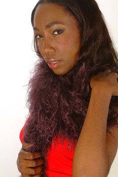 Burgundy Curly Lamb Fur Design Section Scarf Burgundy Curly Lamb Fur Design Section Scarf