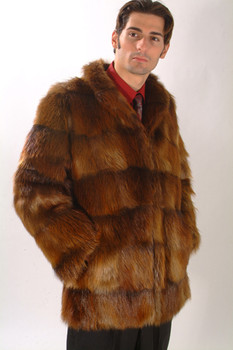 Men's Brown Beaver Fur Jacket Men's Brown Beaver Fur Jacket