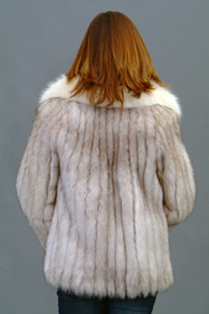 Vintage Fur Blue Fox Jacket With White Fox Tuxedo Vintage Fur Blue Fox Jacket With White Fox Tuxedo