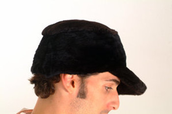 Black Sheared Beaver Fur Baseball Men's Black Sheared Beaver Fur Baseball Men's