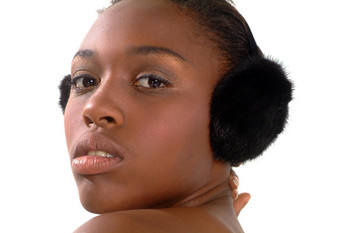 Black Mink Fur Earmuffs Black Mink Fur Earmuffs