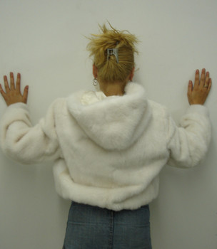 White Mink Bolero Hooded Fur Jacket White Mink Bolero Hooded Fur Jacket