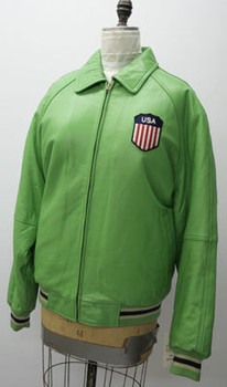 Leather Mens Green B-Line Jacket Leather Mens Green B-Line Jacket