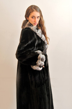 Black Lama Mink Fur Coat Black Lama Mink Fur Coat
