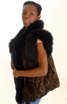 Brown Beaver Fox Fur Sectional Trim Brown Beaver Fox Fur Sectional Trim