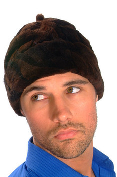 Mink Brown Fur Skully Hat Mink Brown Fur Skully Hat