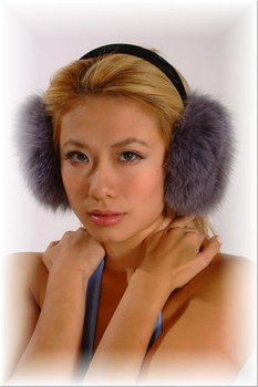 Gray Fox Fur Earmuffs Gray Fox Fur Earmuffs