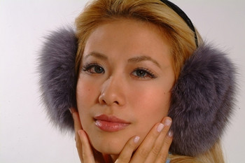 Gray Fox Fur Earmuffs Gray Fox Fur Earmuffs