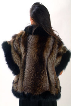Black Raccoon Fox Fur Vest Design Black Raccoon Fox Fur Vest Design