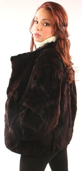 Sheared Mink Stand Up Collar Woman's Jacket Sheared Mink Stand Up Collar Woman's Jacket