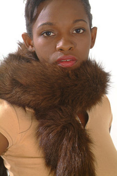 Brown Fox Fur Tails Design Sectional Scarf Brown Fox Fur Tails Design Sectional Scarf