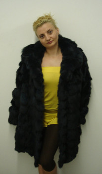 Dyed Fox White Fur 3/4 Jacket Dyed Fox White Fur 3/4 Jacket