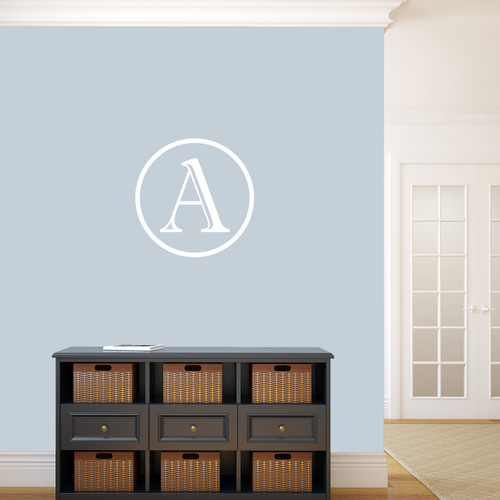Contemporary Monogram Wall Decal 22" wide x 22" tall Sample Image