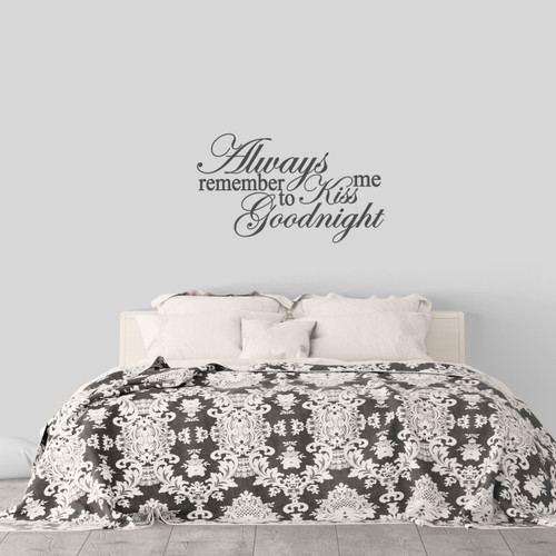 Kiss Me Goodnight Wall Decal 36" wide x 21" tall Sample Image