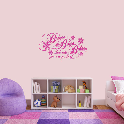 Beautiful Bright Bubbly Wall Decal 36" wide x 20" tall Sample Image